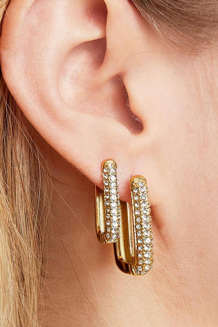 Earrings Shimmer Spark	Large Gold Stainless Steel Immagine5